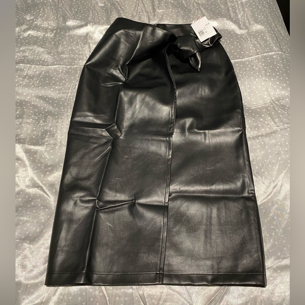 Faux Leather Midi Skirt *Never Worn*